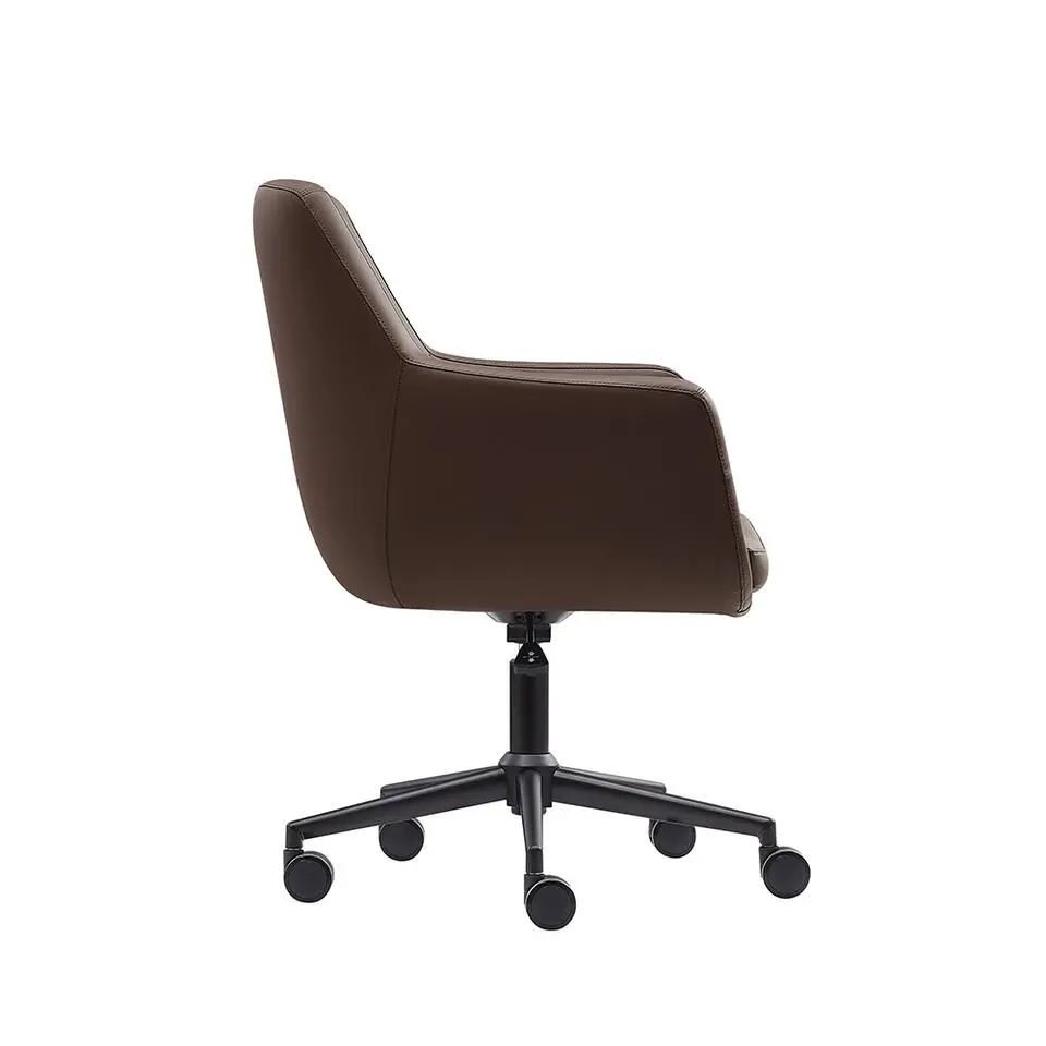 Bureaustoel/Eetkamerstoel Volos - Donkerbruin - PU-leer