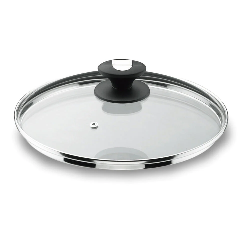 Couvercle en verre bord inox 28 cm Lacor
