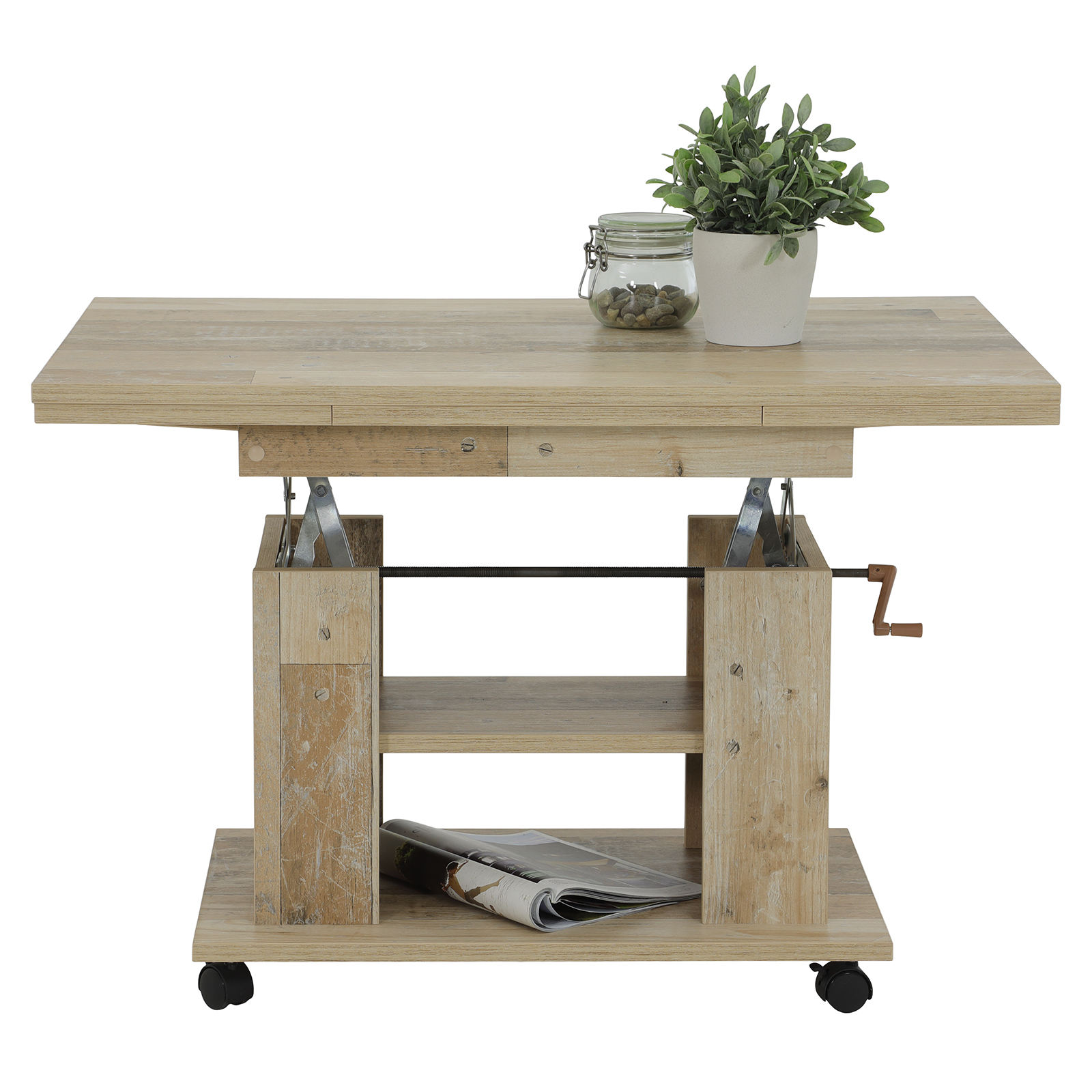 Couchtisch - Artisan Eiche - ausziehbar - höhenverstellbar