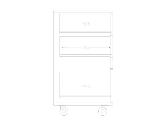 Caisson Roulant 3 Tiroirs Blanc Multi usages L 44.5 H 62.5 P 35 cm