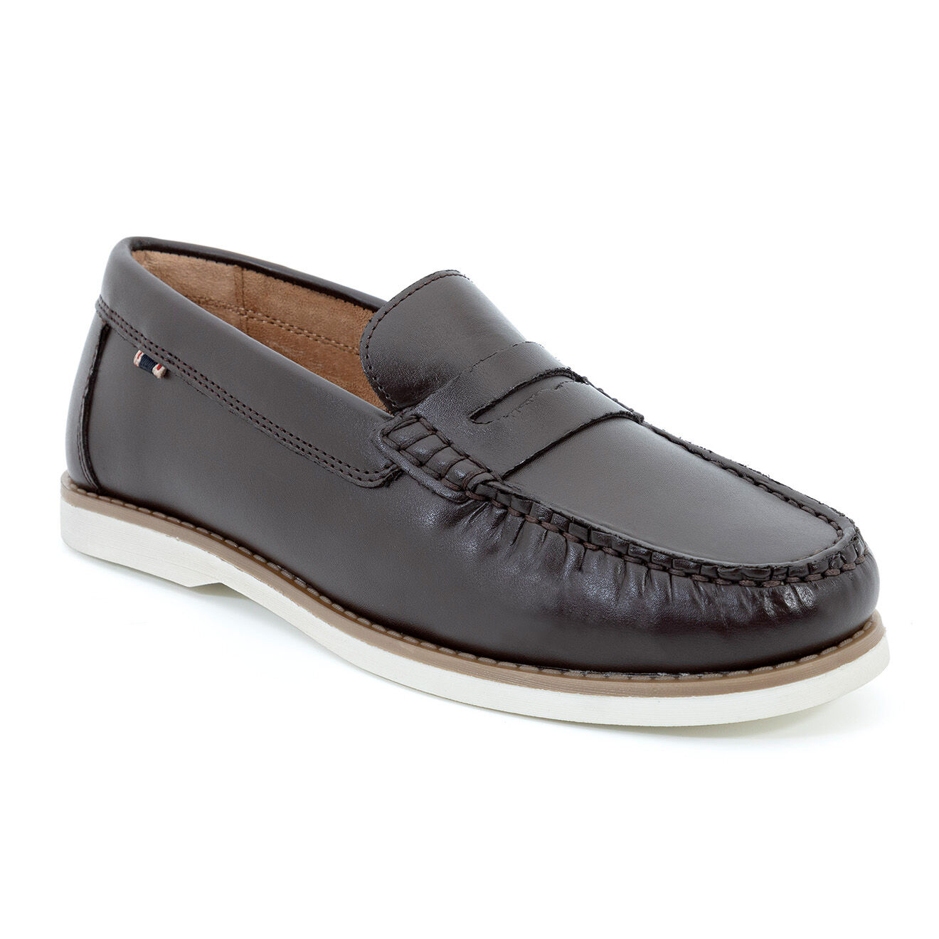 Ortiz Reed Mocassins en Cuir Jak marron/blanc