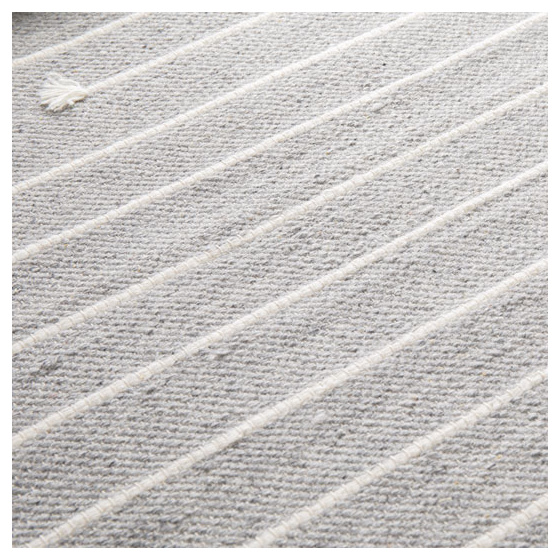 Tapis pure laine à pampilles - naïa - gris - 120 x 160 cm