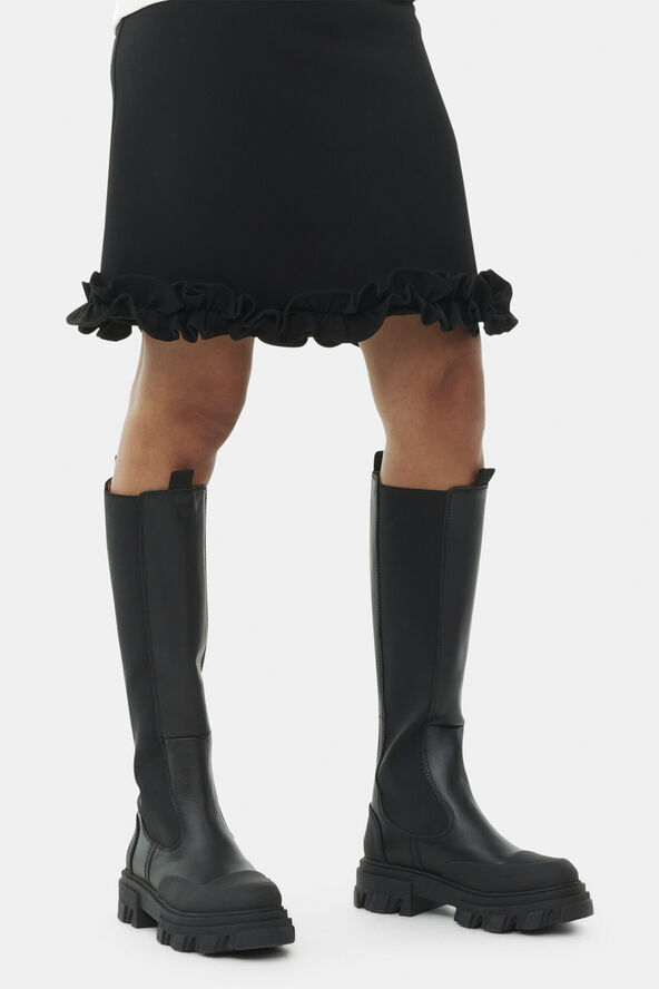Ganni High Chelsea Boot Black Stitch Black