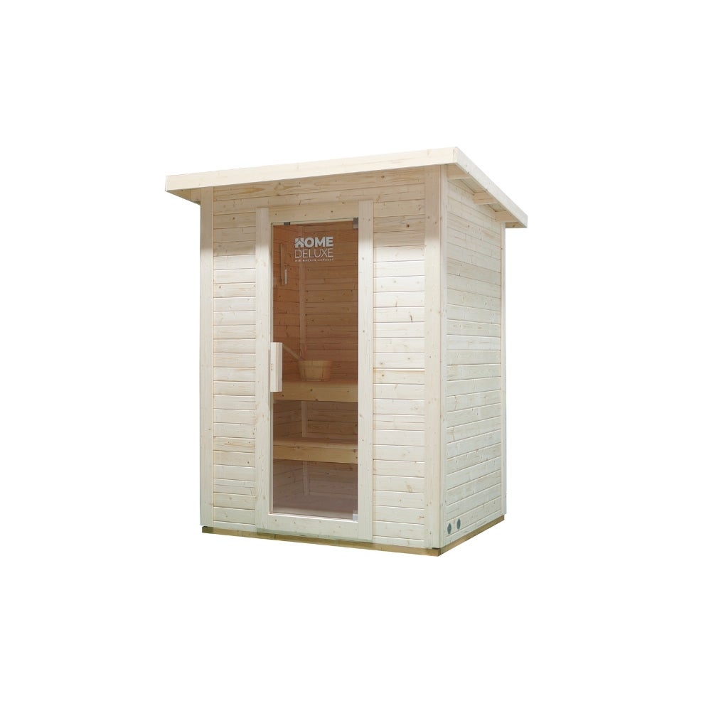 Home Deluxe - Buitensaunahuis TALO M - voor 3 personen, hout: sparrenhout - incl. saunakachel en saunatoebehoren | Tuinsauna, buitensauna, sauna