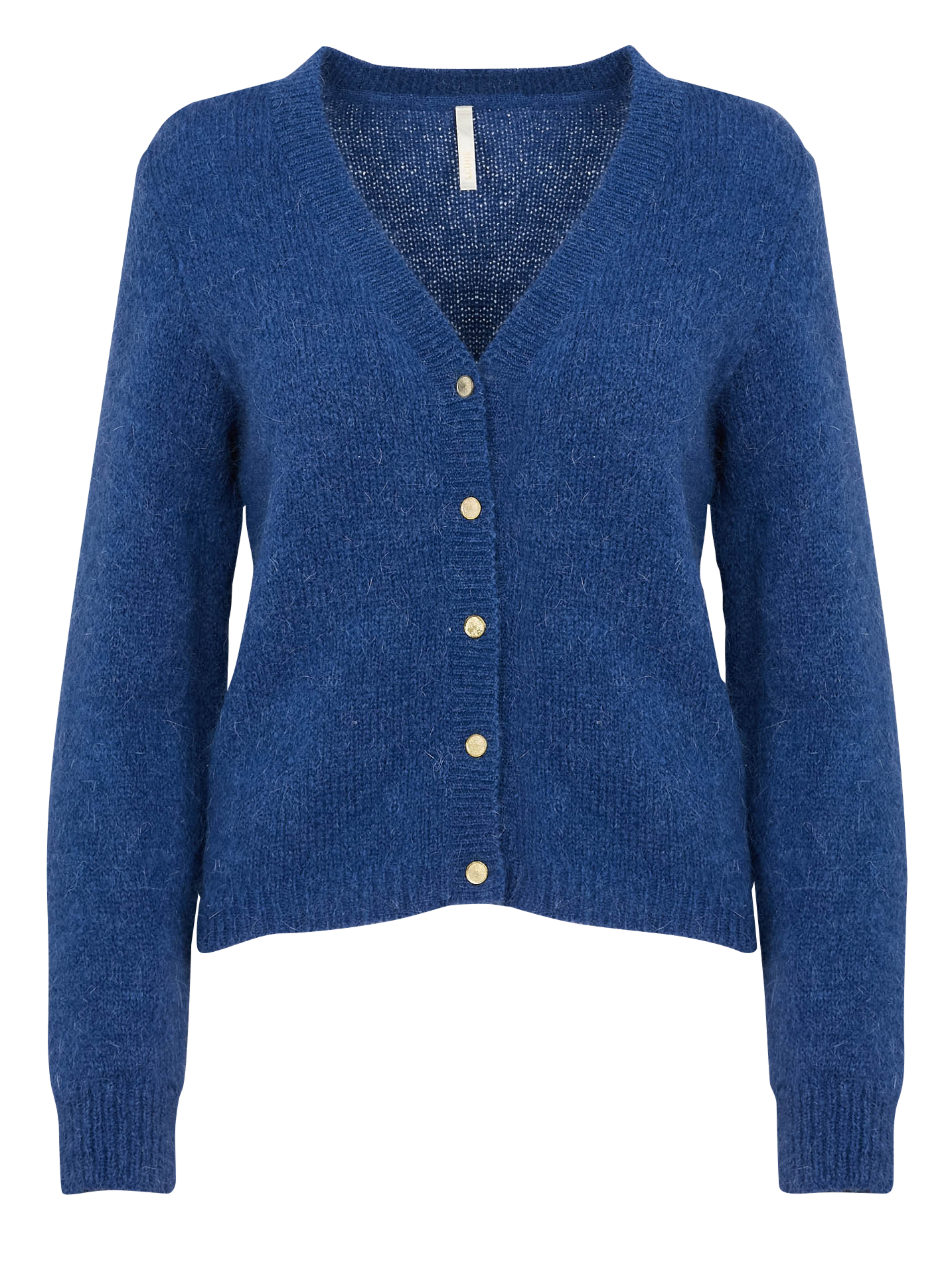 Gilet col V en laine mélangée | Bleu
