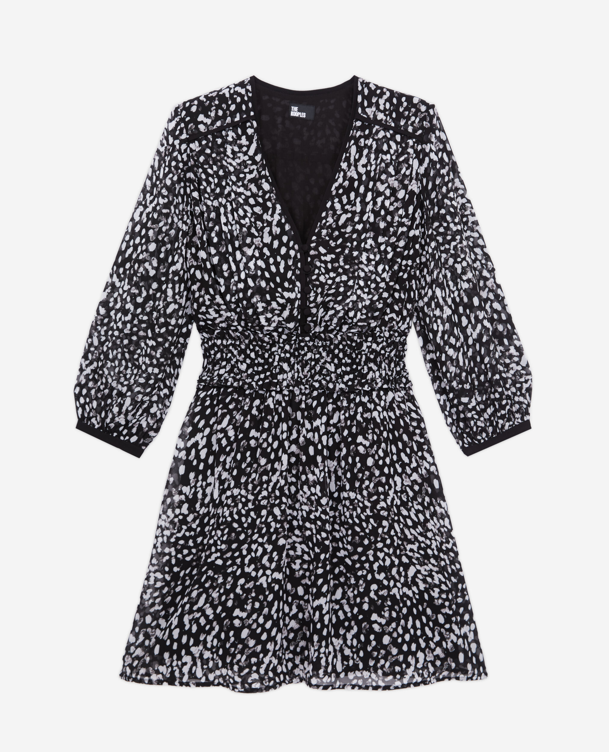 Robe courte imprimée avec smocks