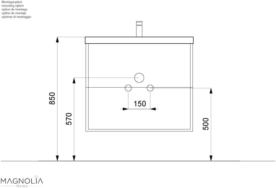 Magnolia Home Badmöbel Mars 700 Slimline SoftClose