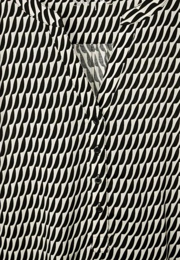 Viskose Bluse mit Print - Black