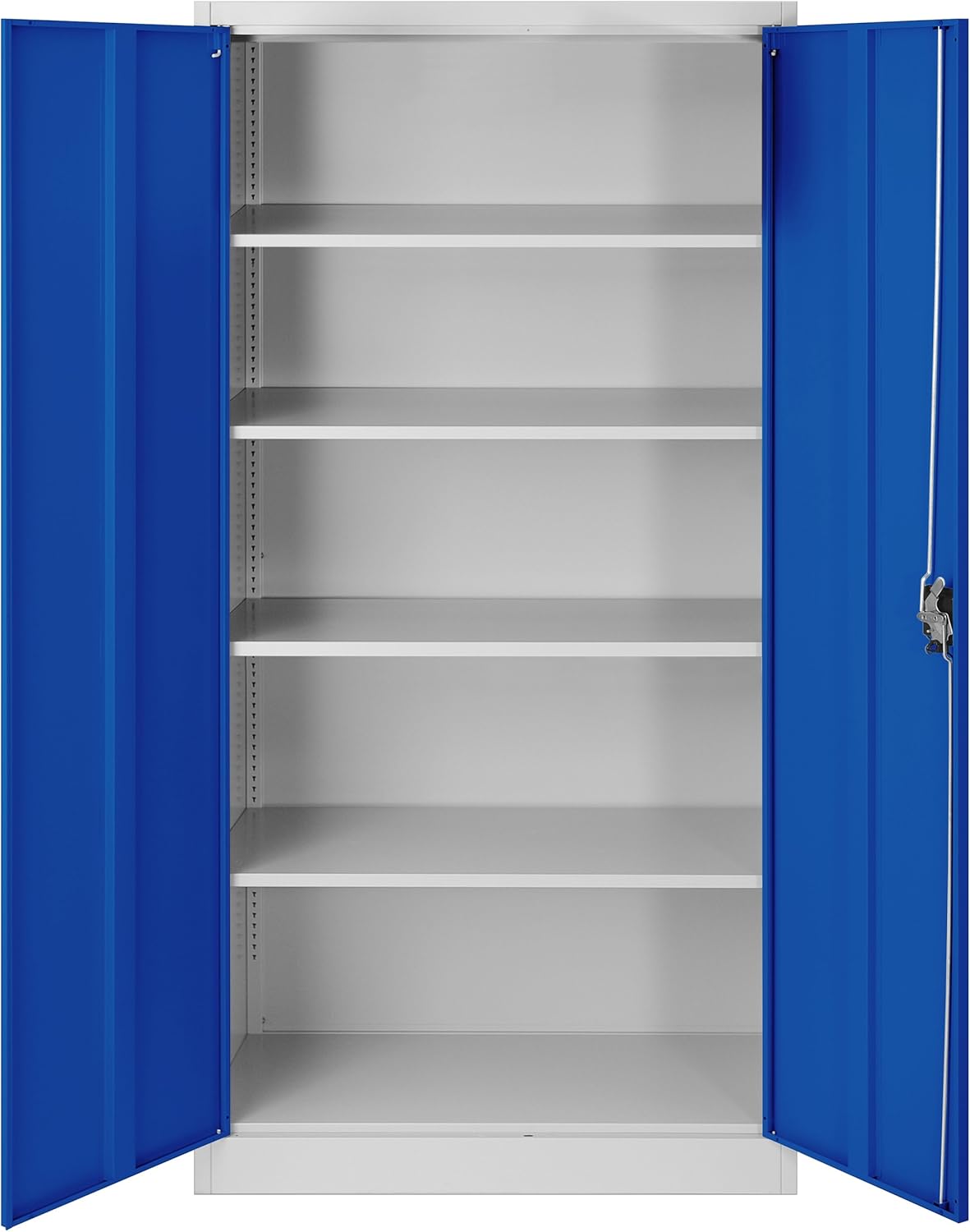 Jan Nowak Aktenschrank C001H Büroschrank Metallschrank Stahlschrank Werkzeugschrank Stahlblech Pulverbeschichtet Flügeltürschrank Abschließbar 195 cm x 90 cm x 40 cm (grau/blau)