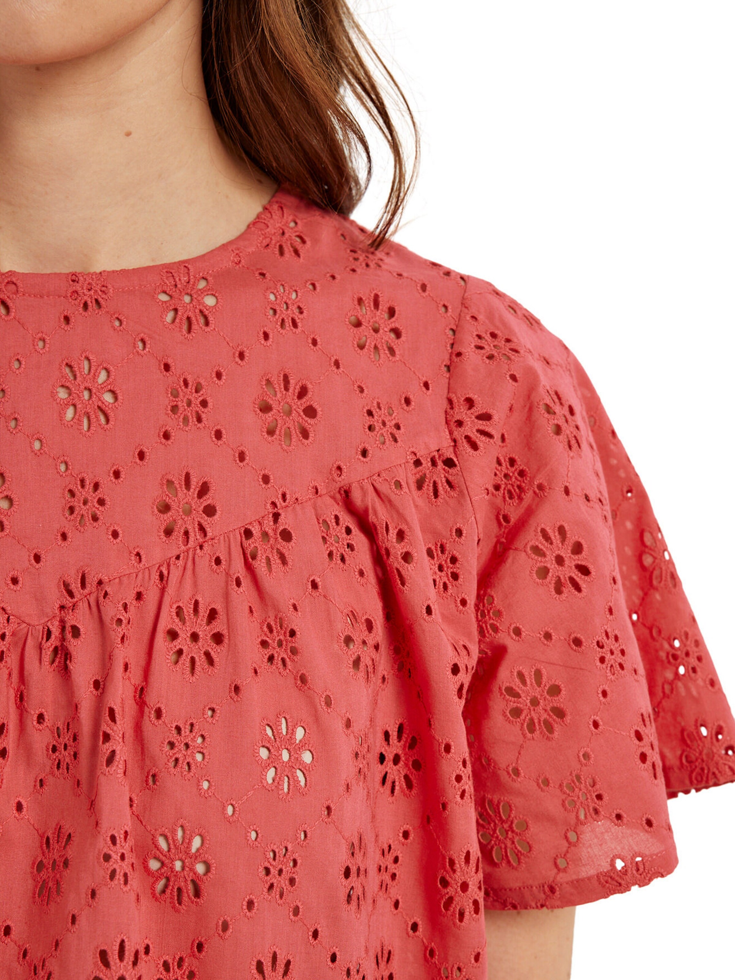 Vertbaudet Umstandsbluse mit Lochstickereien himbeer