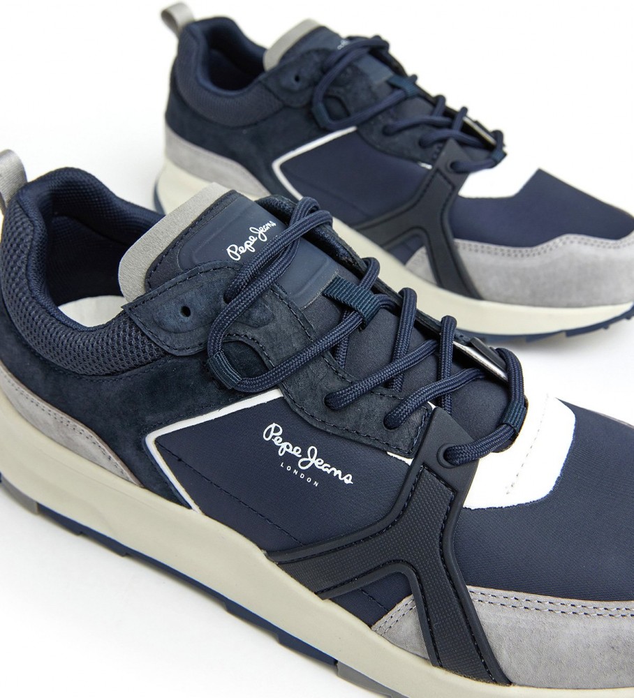 Tênis Pepe Jeans Joy Tech em couro azul-marinho