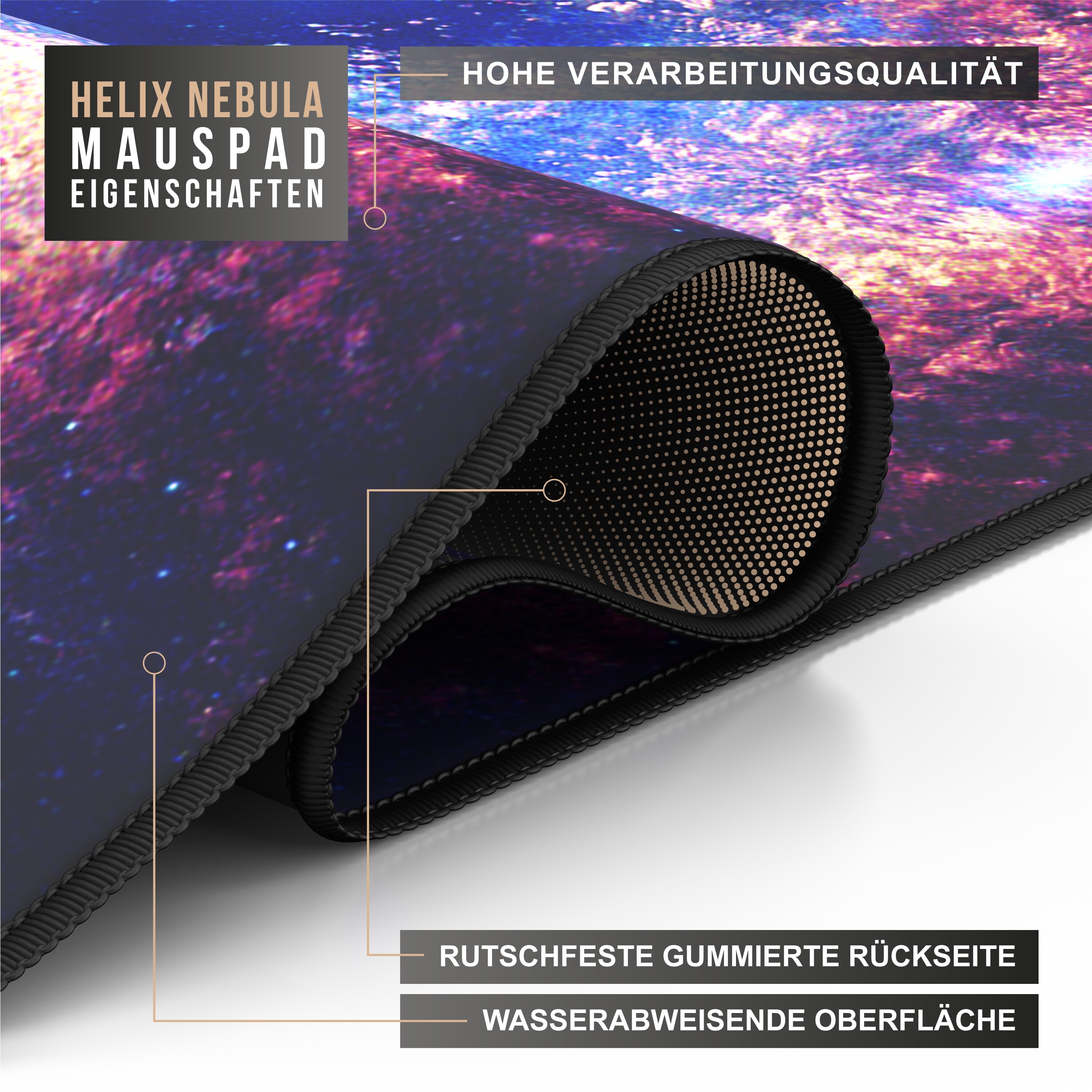 CSL Gaming Mauspad, XXL Schreibtischunterlage 900 x 400mm, Präzision & Geschwindigkeit, Supernova