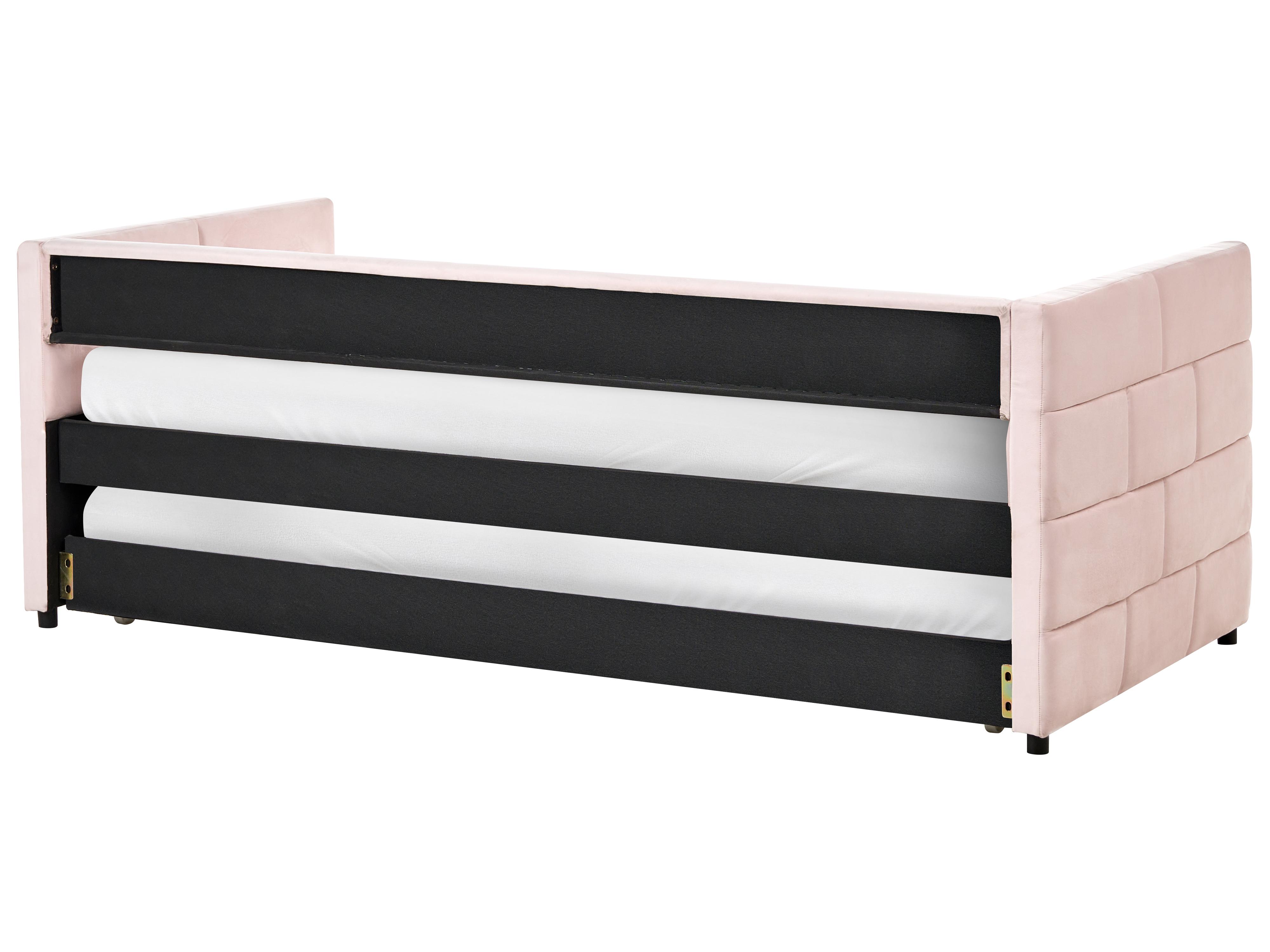 Onderschuifbed Fluweel CHAVONNE 90 x 200 cm Roze