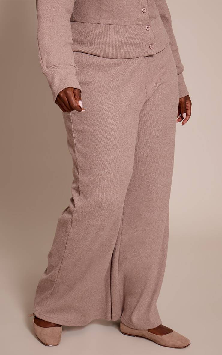 Champignon Pantalon Large Taille Basse Côtelé Doux Grande Taille Ensemble Coordonné