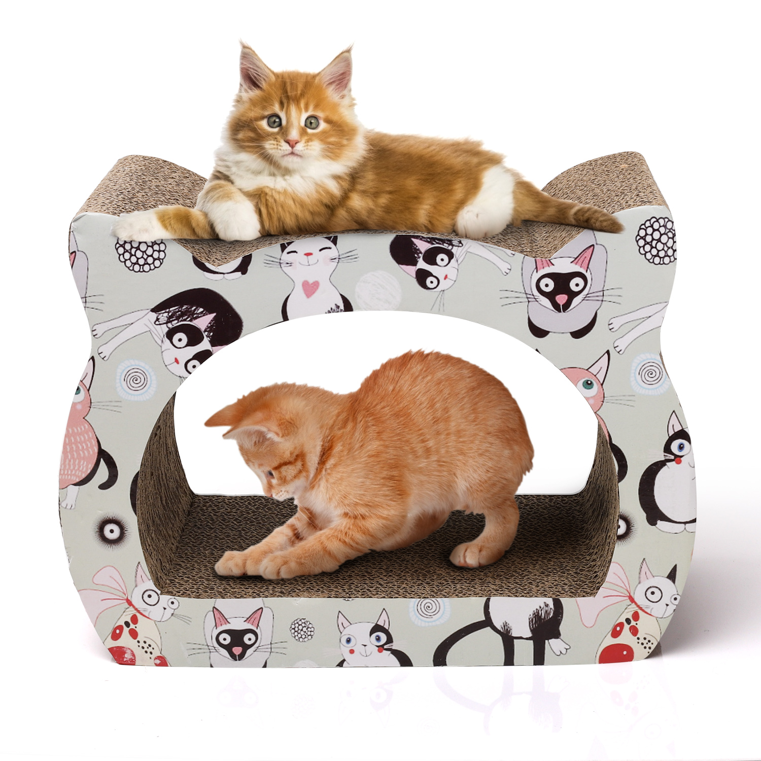 Arranhador de sisal para gatos Nobleza com brinquedo. Pequeno, azul. Dimensões: 25 x 25 x 35 cm