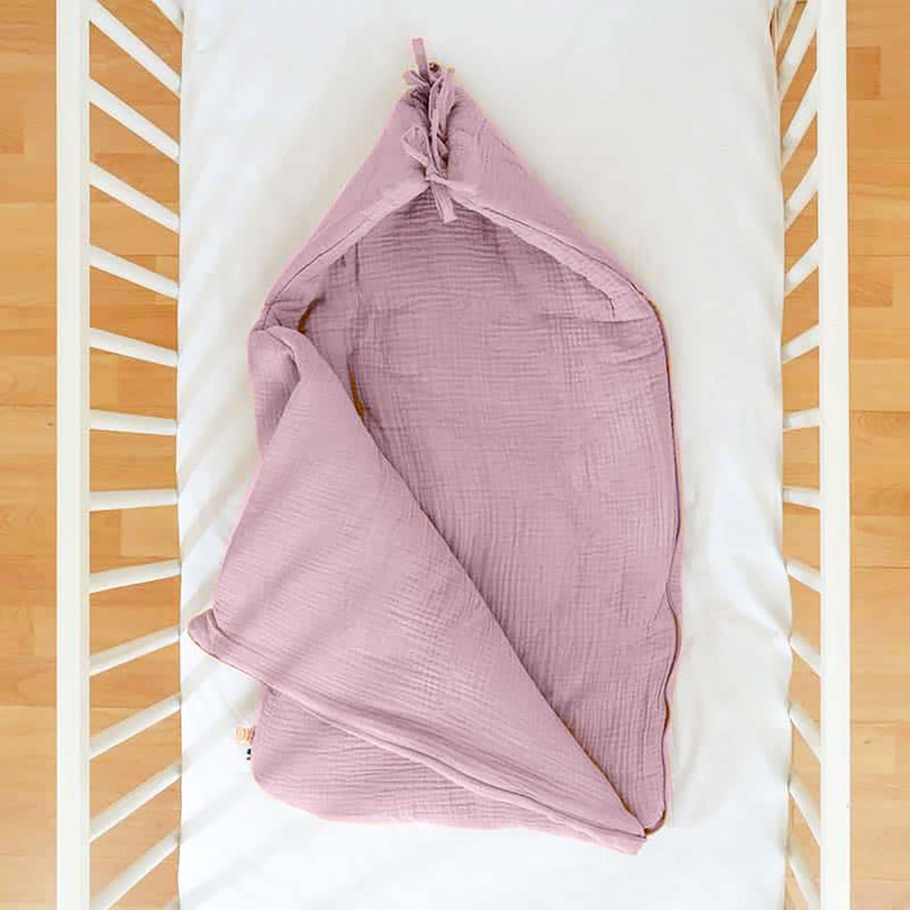 Papate Nid d'Ange en Coton Bio rose - 75x75 cm