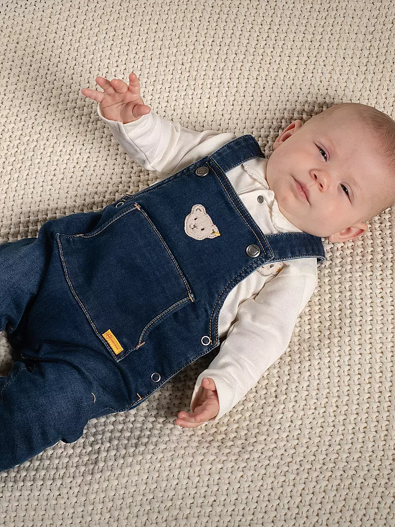 STEIFF Baby Jeans Latzhose blau