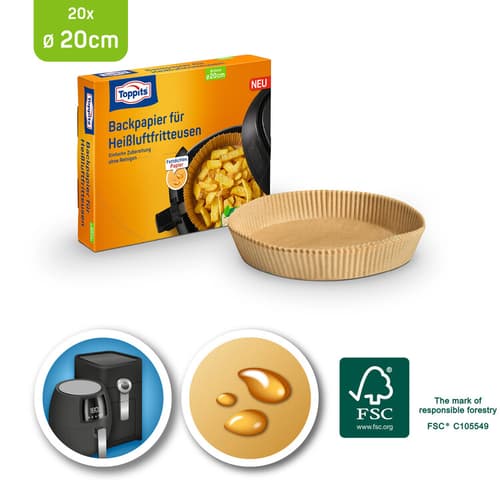 Toppits® Backpapier für Heißluftfritteusen