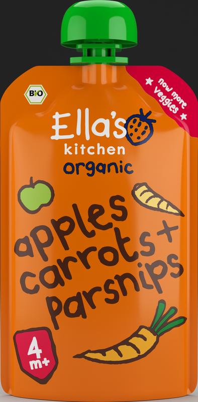Ella’s Kitchen Apples carrots & parsnips 4+ m aanden knijpz bio (120 gr)