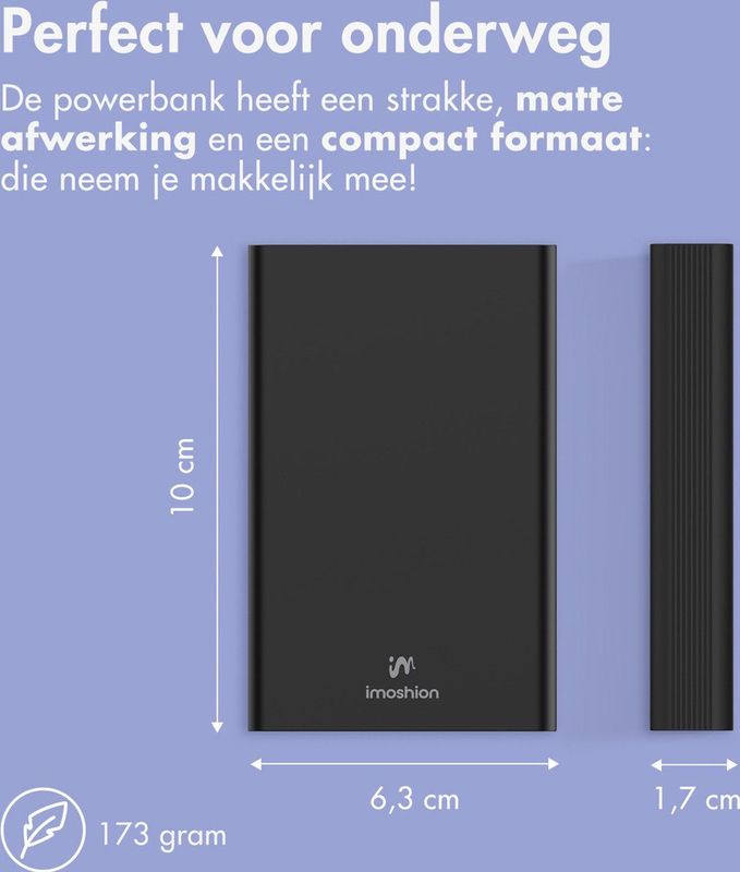 imoshion - Ultra Series - Powerbank - 10.000 mAh - Zwart
