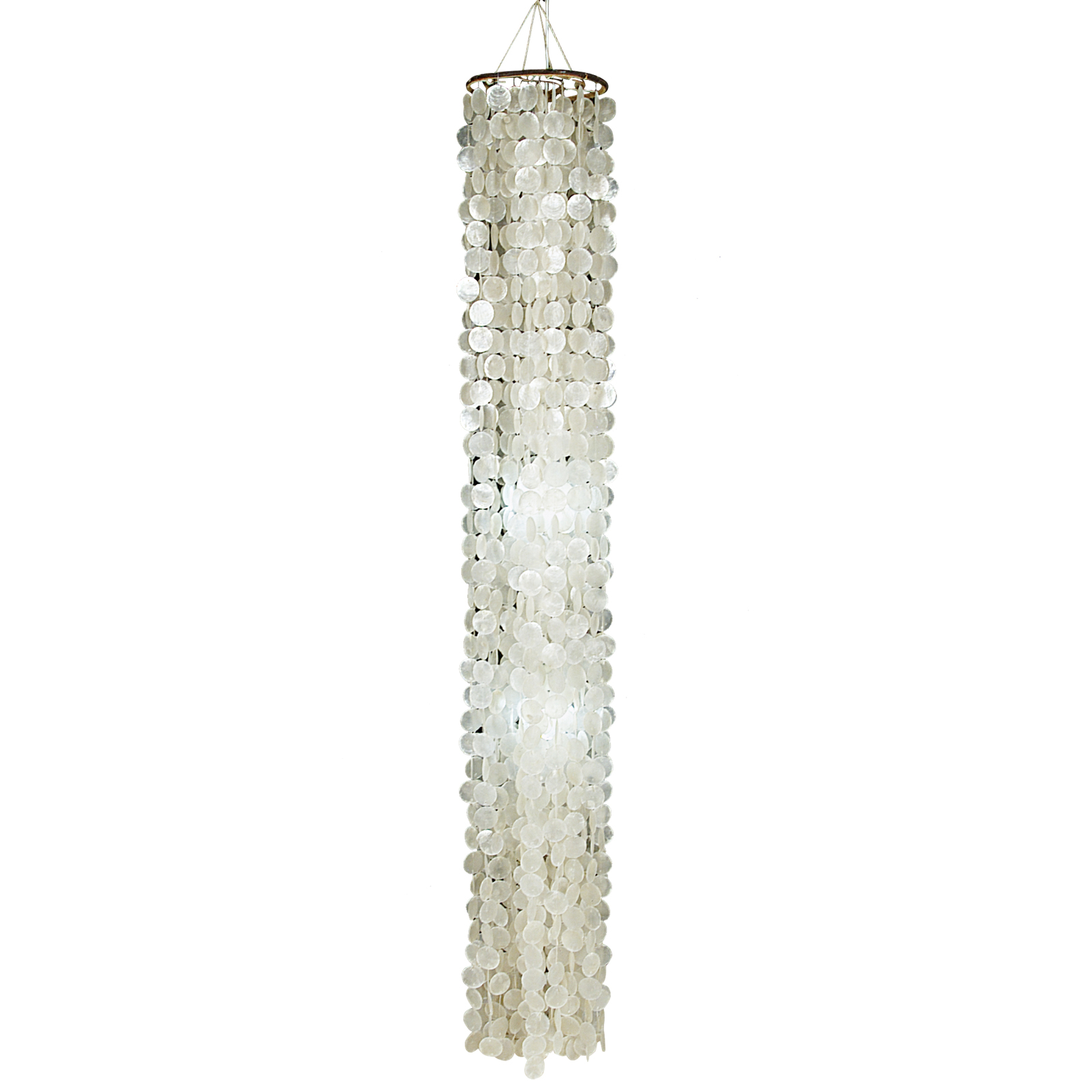 Muschel-Pendelleuchte CAPIZ - weiß - 220 cm hoch