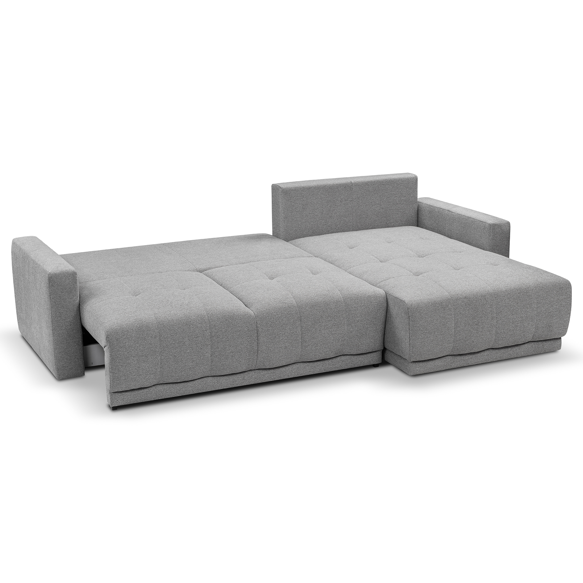 Ecksofa - grey - Liegefunktion und Staukasten