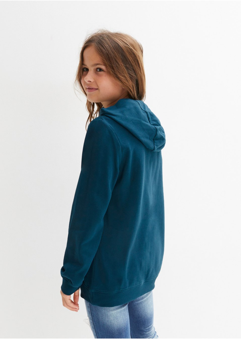 Sweat-shirt à capuche fille en coton