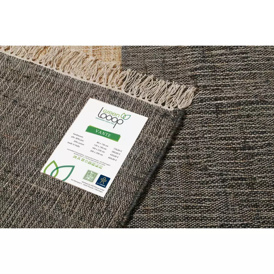 Green Looop Handweb-Teppich Vante grau, braun