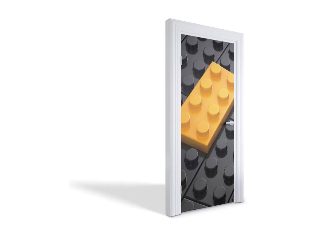 Stickers décoratifs pour portes intérieures - Bloc jaune 75x205 cm