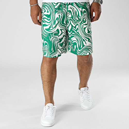 Short De Bain Vert Blanc