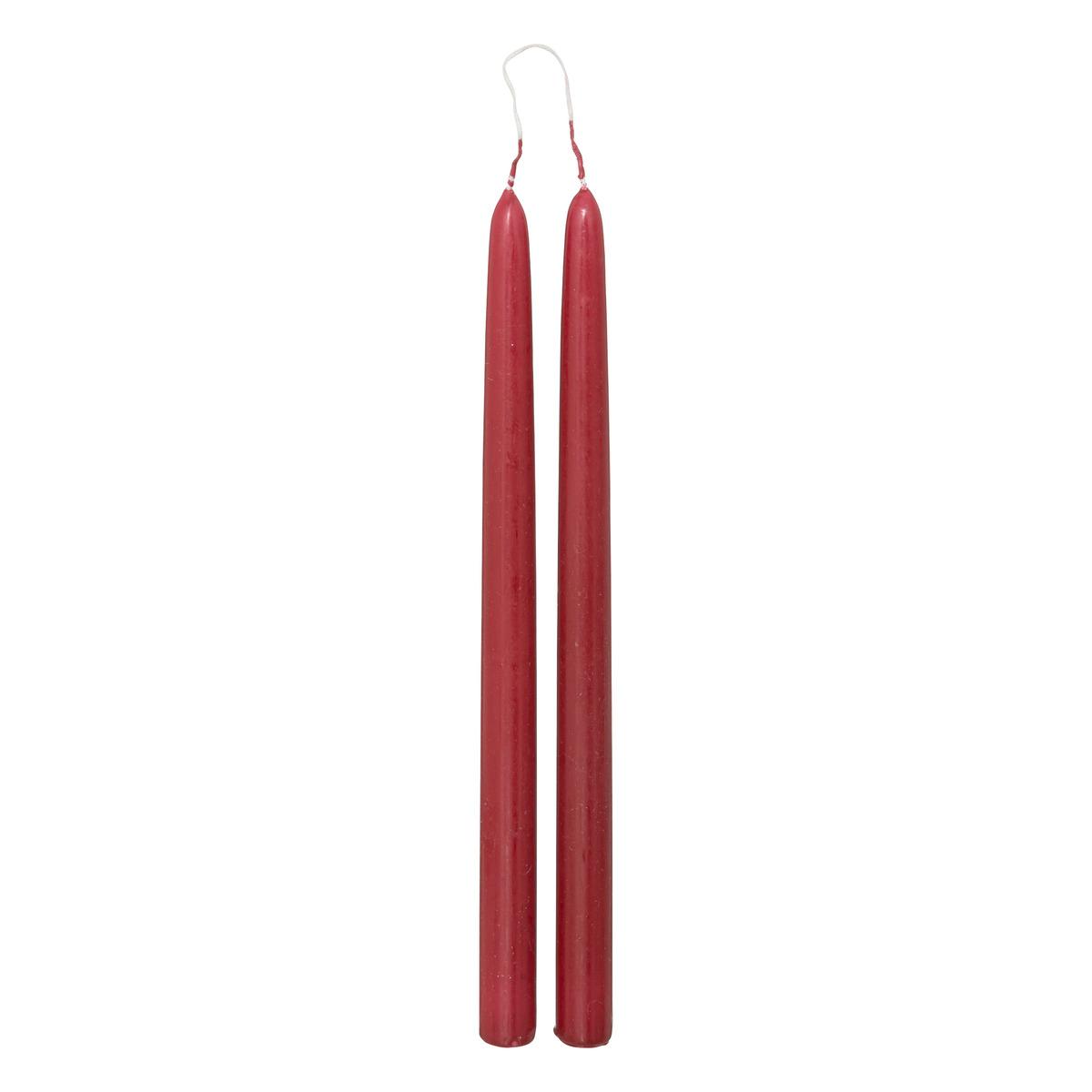 BOUGIE BATON HUGO ROUGE H.30CM X2 PIECES