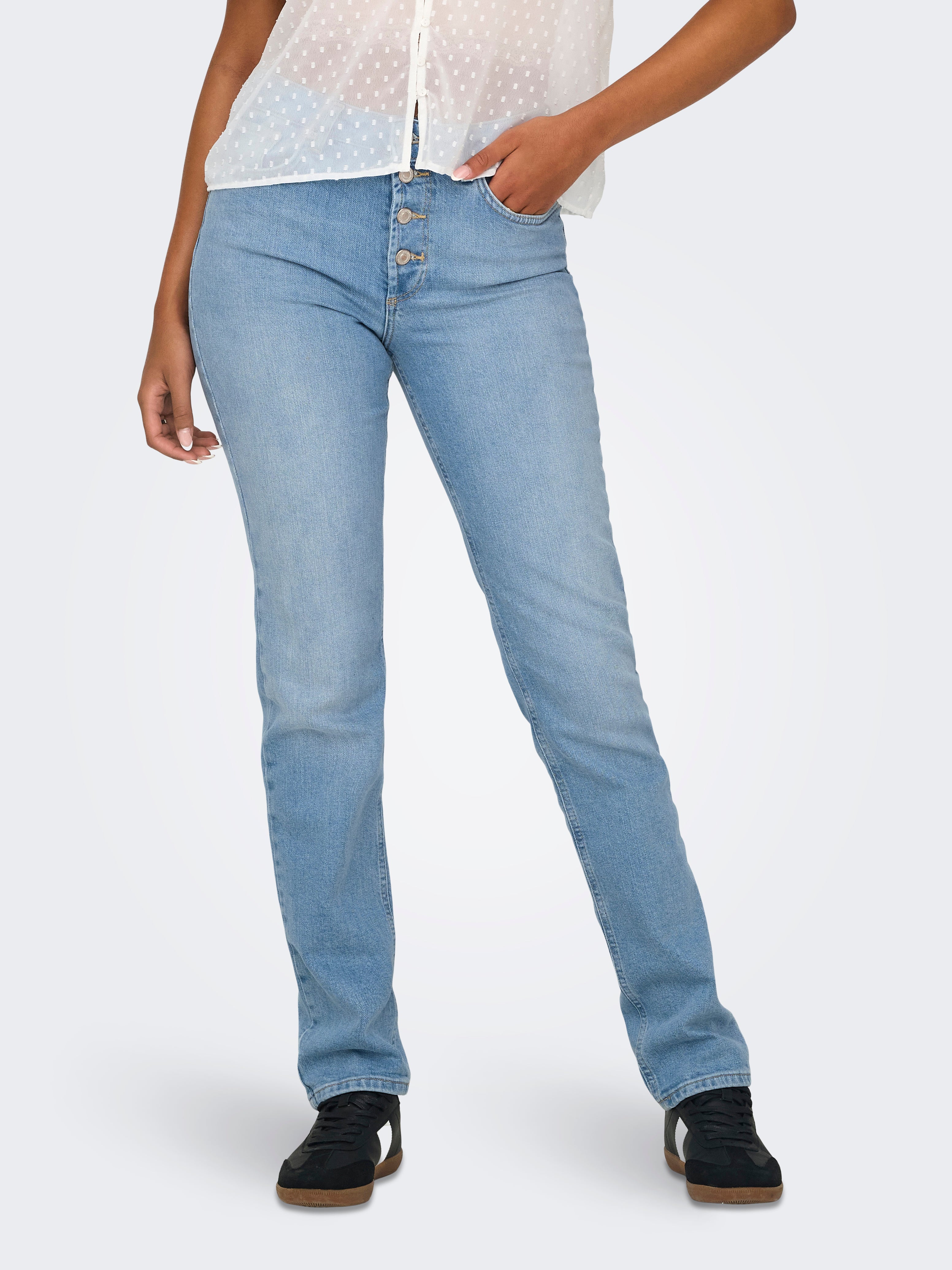 ONLLILOU Hohe Taille Slim Fit Jeans Light Blue Denim