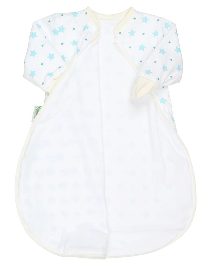 Jersey-Unterziehsack BabyNest® STARS in weiß/mint