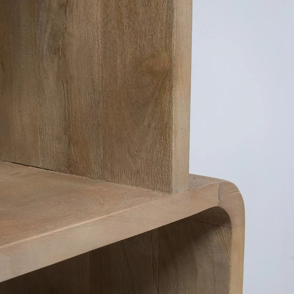 Wandkast Lichtbruin Mangohout - Open - 80x40x180cm - Floris