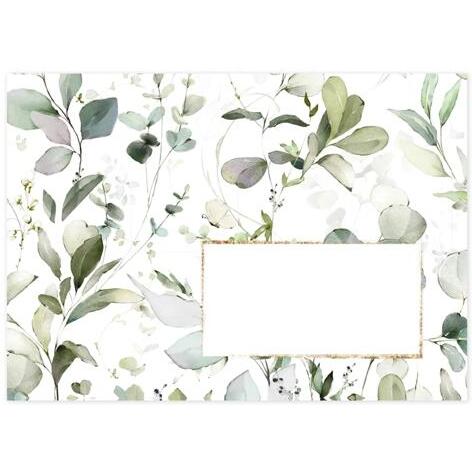 COLLECTION EUCALYPTUS, Paquet de 20 enveloppes imprimées Pollen 114x162mm 120g/m2 - Vert 3 - Vert