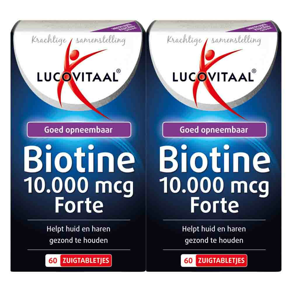 2x Lucovitaal Biotine 10.000 mcg Forte60 zuigtabletten