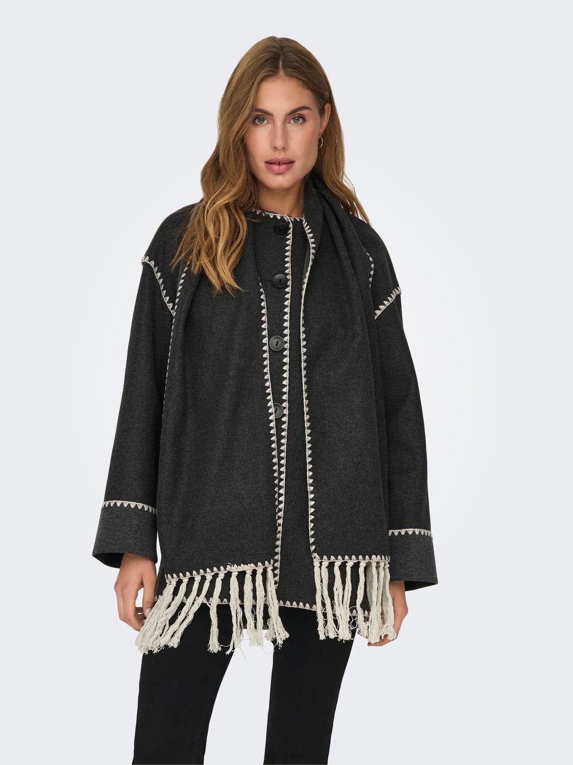 ONLELBA Mantel Dark Grey Melange