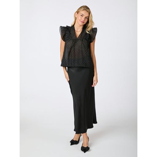 Neo Noir Jayla Bedazzled Top, Black, 40