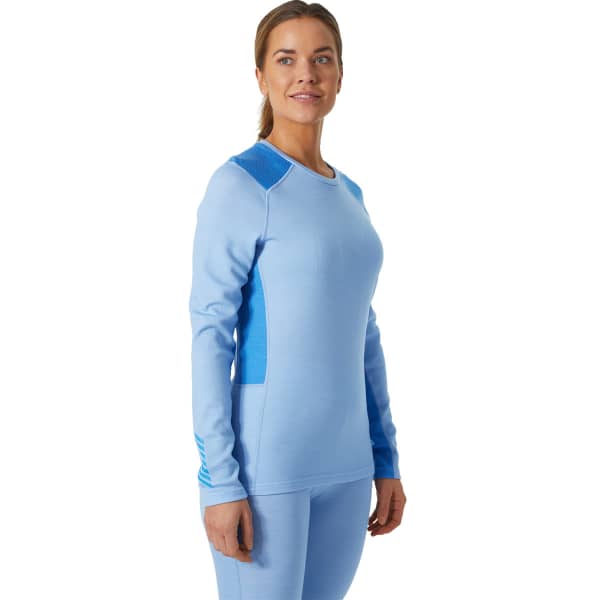 T-shirt thermique HELLY HANSEN W LIFA MERINO MIDWEIGHT CREW BRIGHT BLUE
