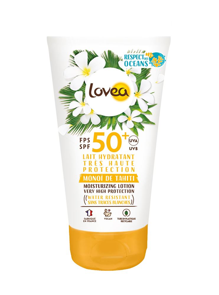 Lovea feuchtigkeitsspendende Milch<br>150 ml, Tube, Milch, SPF50+ sehr hoher Schutz Monoï de Tahiti