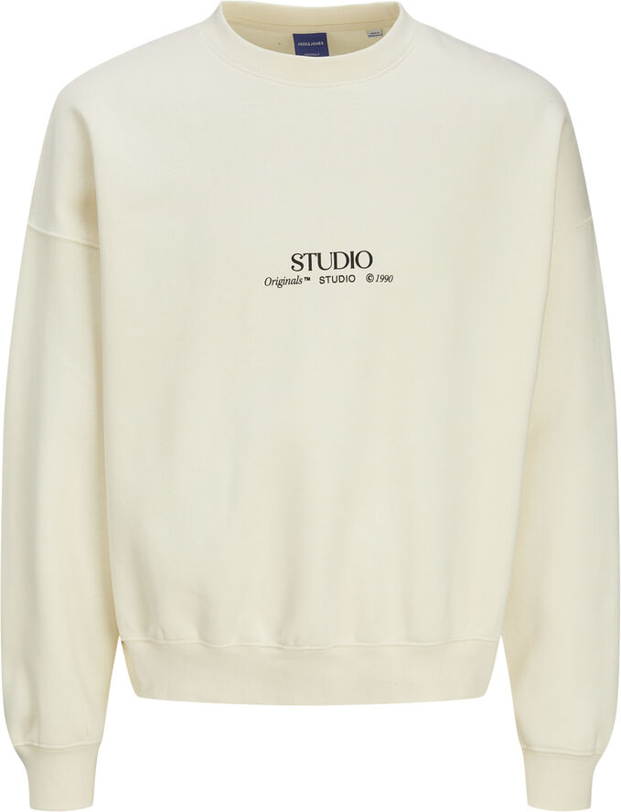 Jack & Jones JORBROOKLYN GRAPHIC SWEAT CREW NECK Antique white