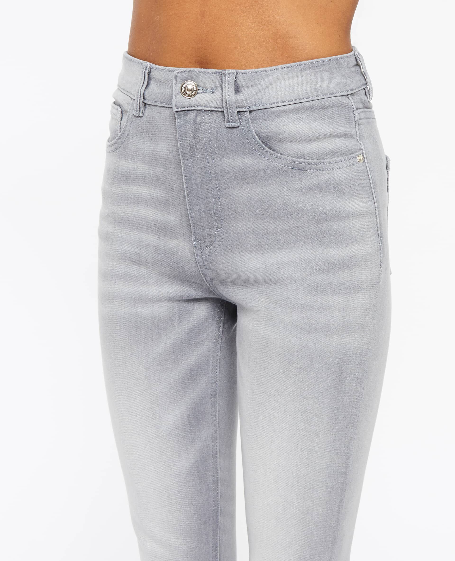 Jean skinny taille haute - Gris clair