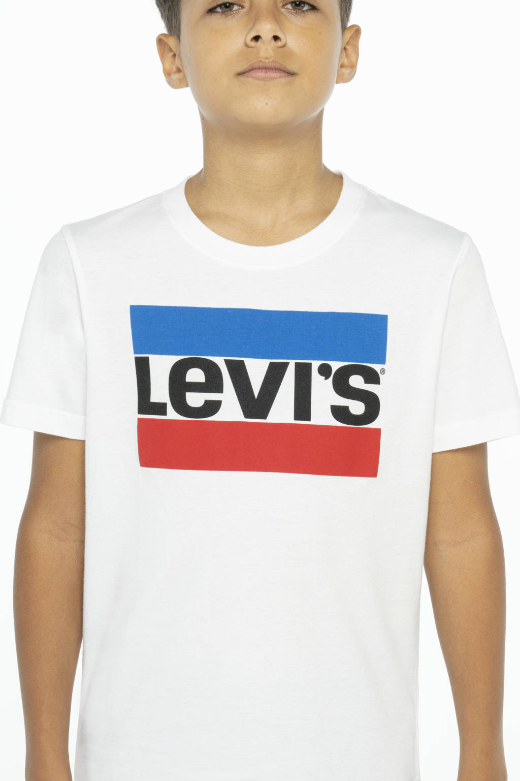 Levi's T-shirt met logo wit/blauw/rood