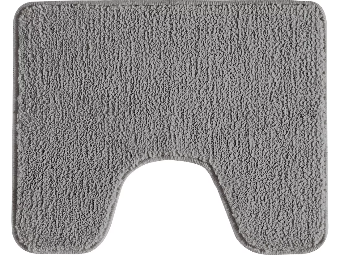 Tapis de toilette uni en polyester gris 50x40cm