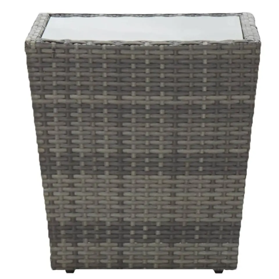 vidaXL - Bistroset - Grijs - Poly rattan en gehard glas - 3 stuks