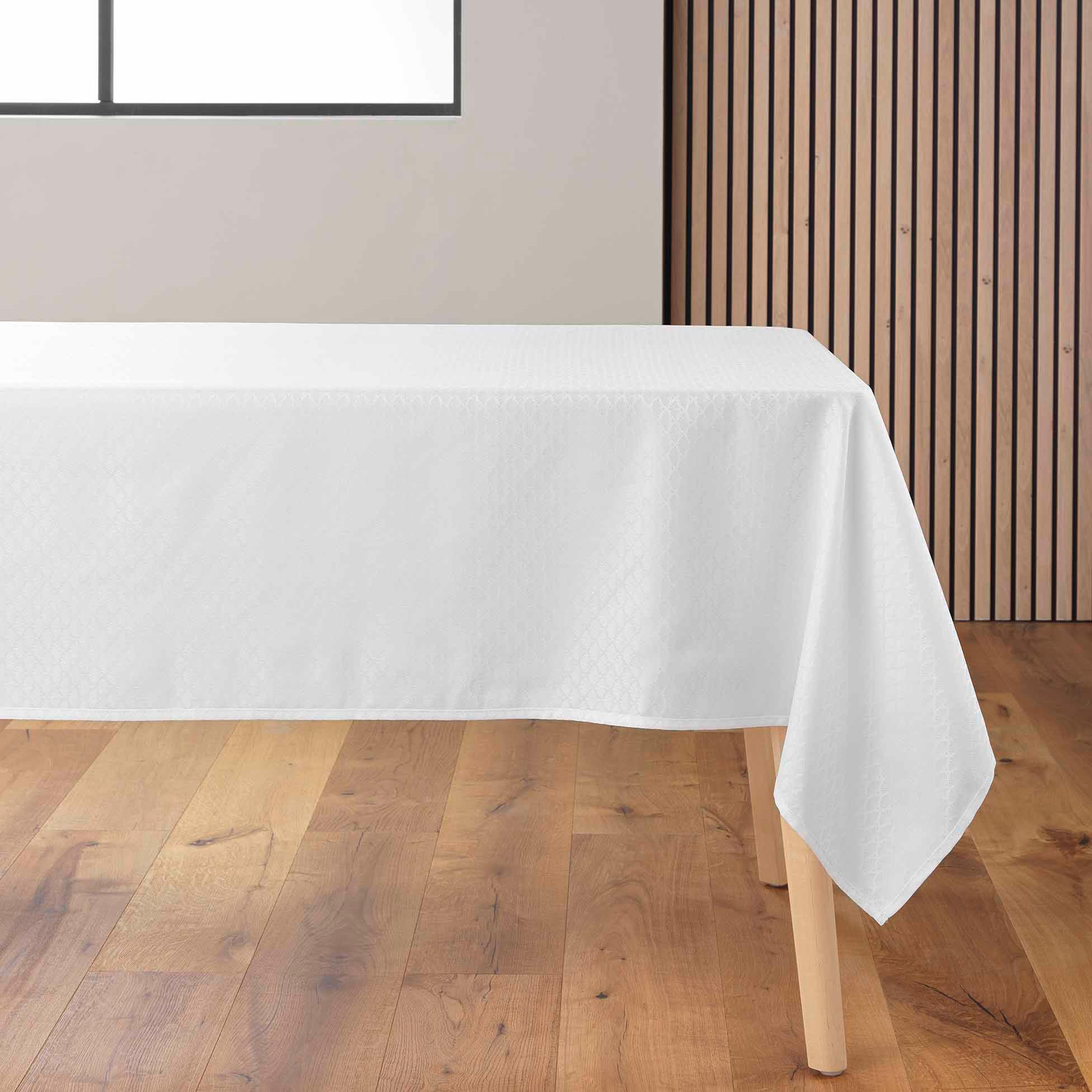 NAPPE RECTANGLE 140X240CM JACQUARD ARTEA BLANC