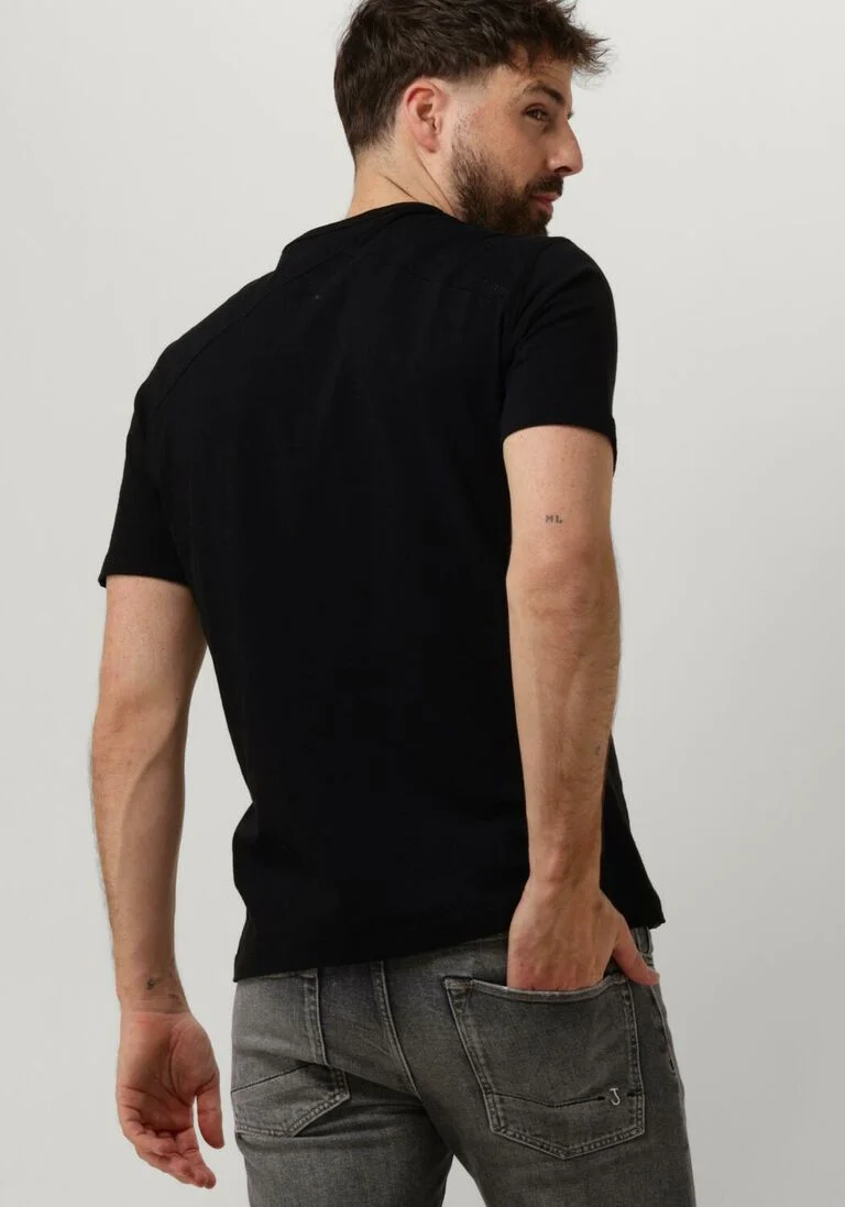 CAST IRON zwarte cast iron t-shirt short sleeve r-neck organic cotton slub essential