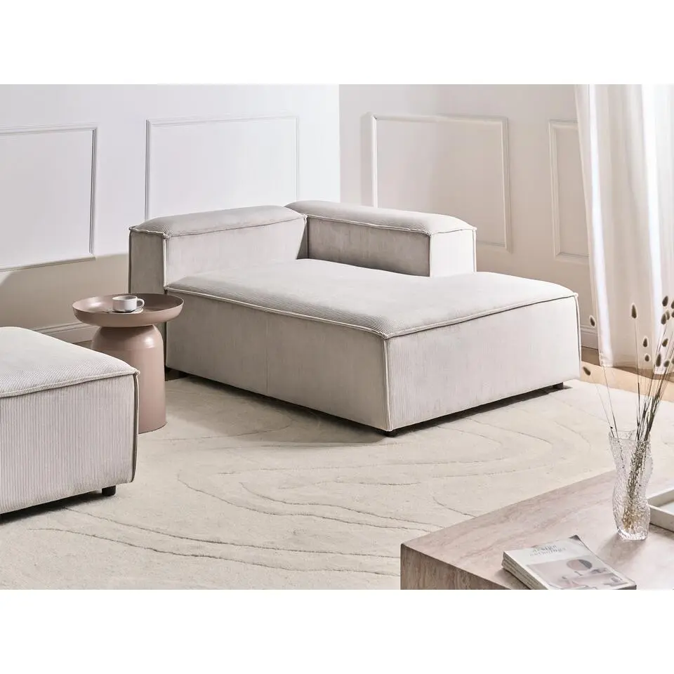 ARDAL - Chaise longue - Taupe - Linkszijdig - Corduroy