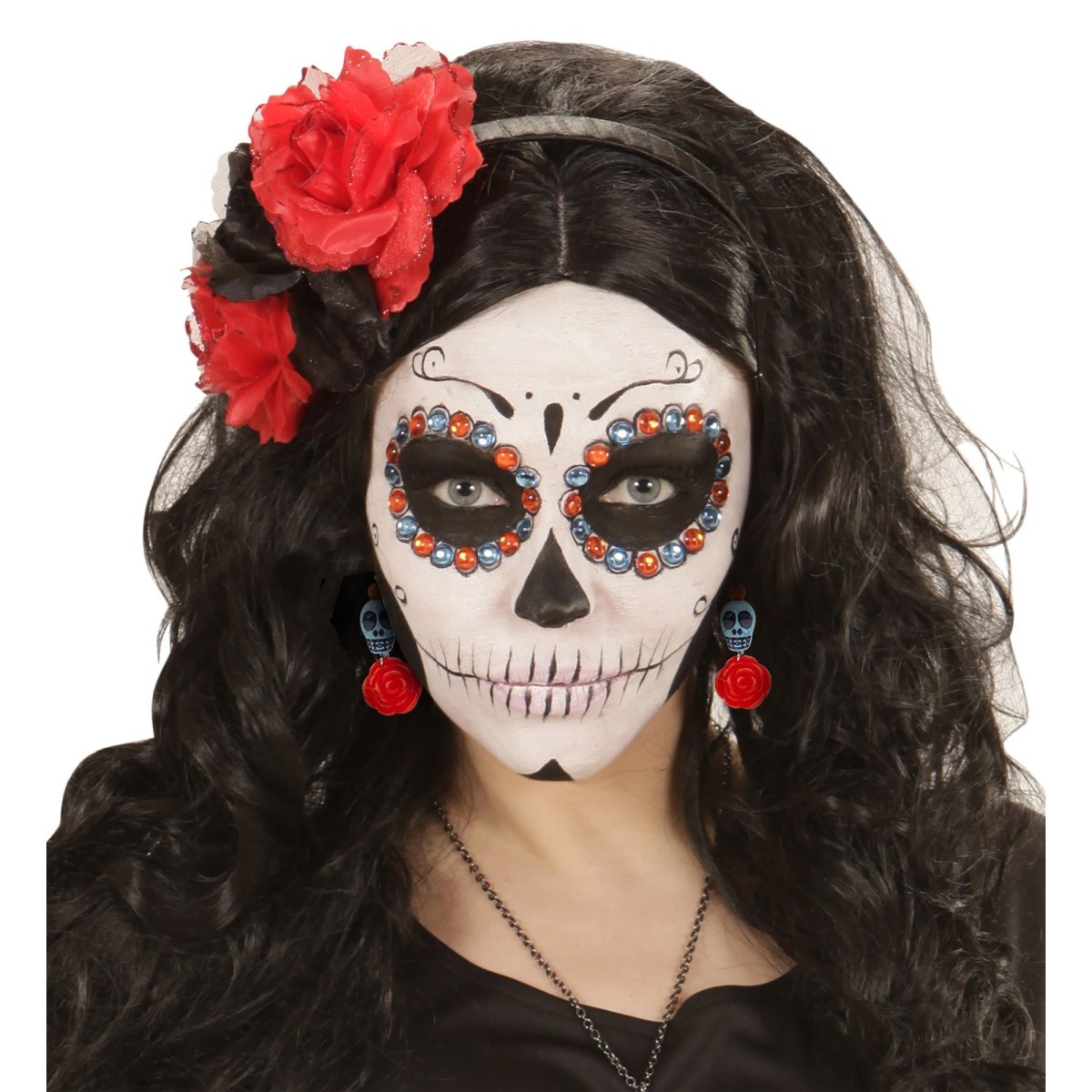 Halloween Oorbellen Schedels Met Roos