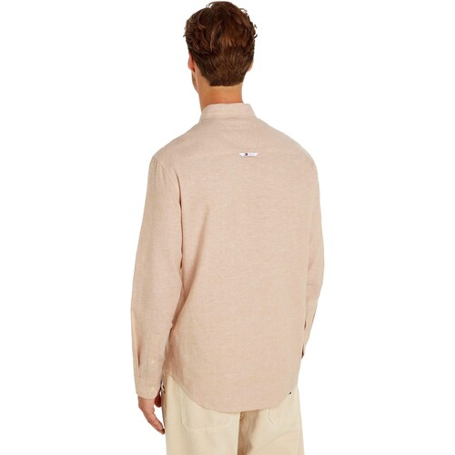 Tommy Jeans - CAMISA LINO HOMBRE BLEND DM0DM18962 Beige